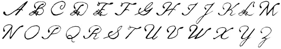 Hand written Spencerian capital set